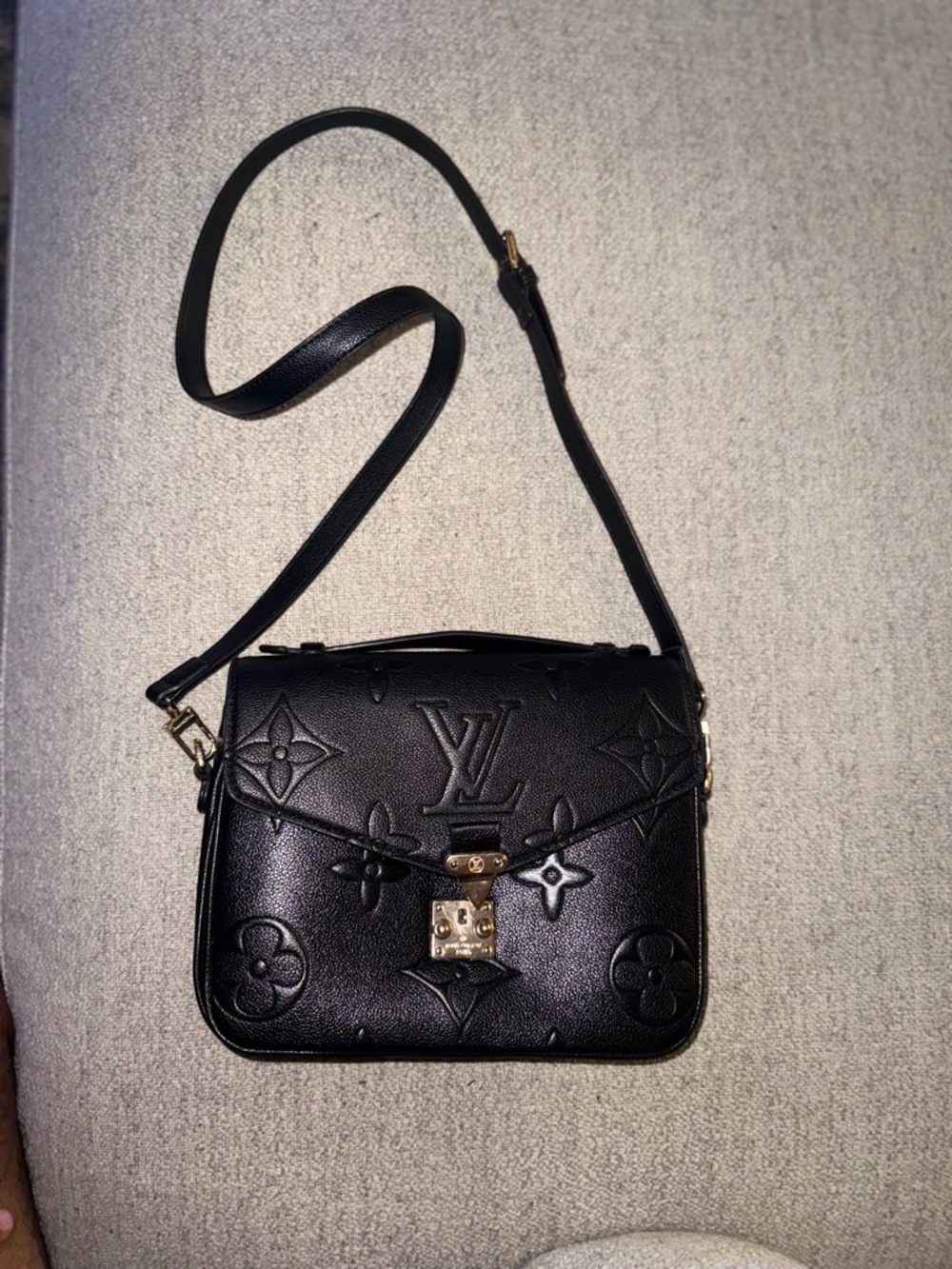 Louis Vuitton Black Monogram Empreinte Pochette with Gold Hardware - Picture 16 of 16